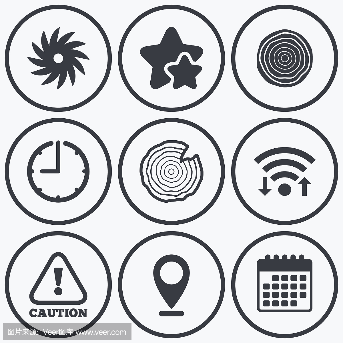 木材和鋸圓形車輪圖標(biāo)。的關(guān)注。